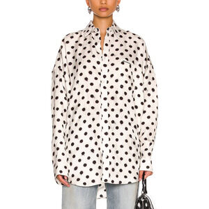 Balenciaga Polka Dot White Cocoon Shirt Size 40 EU / 8 US